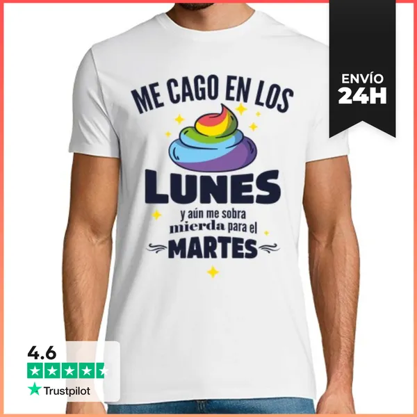 Camiseta Hombre Clásica Me Cago En Los Lunes LaTostadora