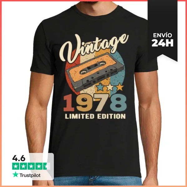 Camiseta Hombre Clásica Vintage 1978 Limited Edition LaTostadora