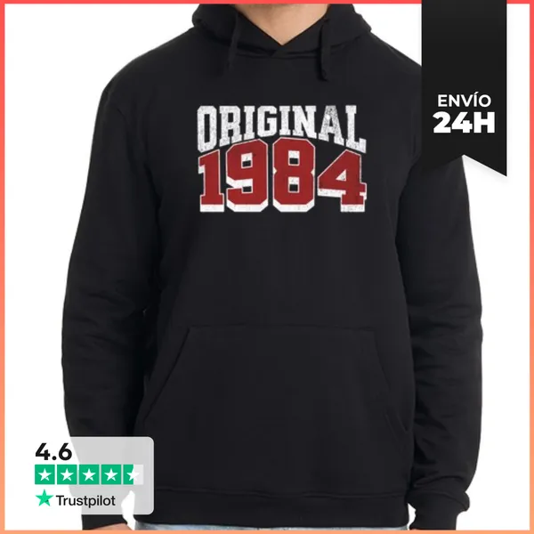 Sudadera Unisex Con Capucha 1984 Año De Nacimiento Original