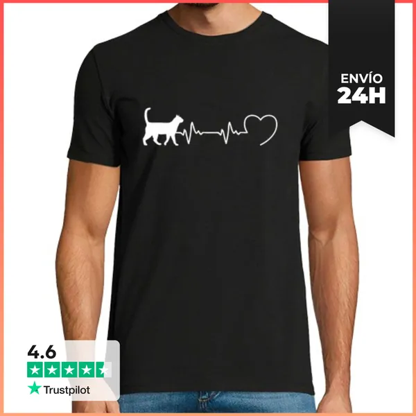 Camiseta Hombre Clásica Beat Gato Mujer Humor Gatito LaTostadora