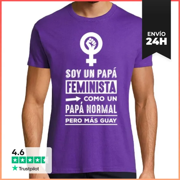 Camiseta Hombre Clásica Soy Un Papá Feminista, Como Un Papá