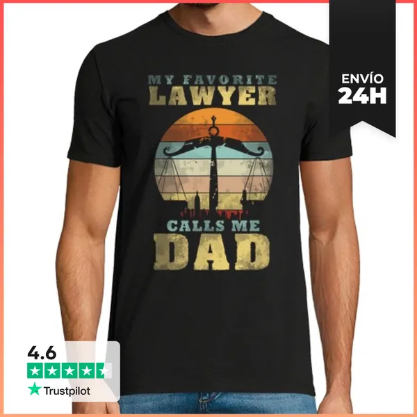 Camiseta Hombre Clásica Mi Abogado Favorito Me Llama Papá