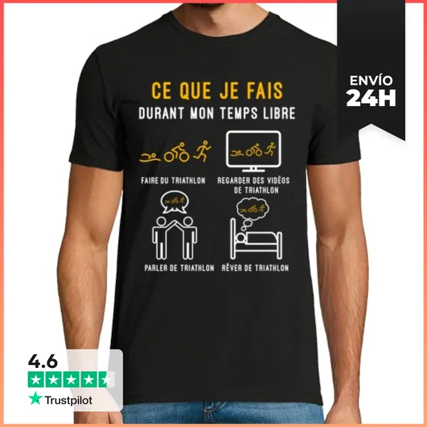 Camiseta Hombre Clásica Triatlón Tiempo Libre Triatleta