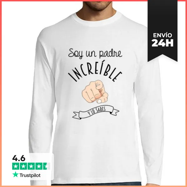 Camiseta Hombre Manga Larga Un Padre Increíble LaTostadora