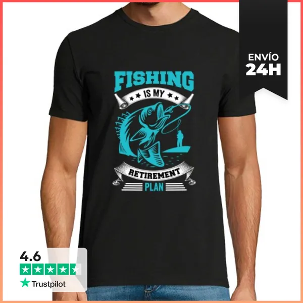 Camiseta Hombre Clásica Mi Plan De Jubilación - Ir De Pesca -