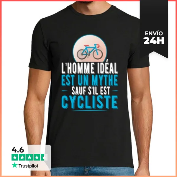 Camiseta Hombre Clásica Hombre Ideal Ciclista LaTostadora
