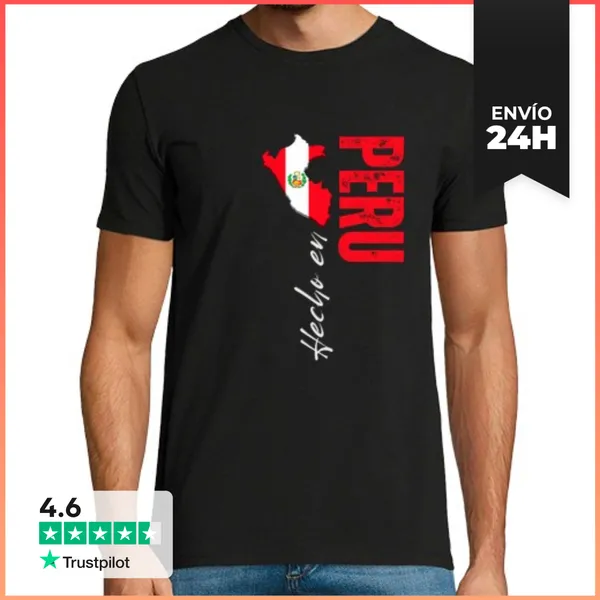 Camiseta Hombre Clásica Hecho En Perú, Orgullo Peruano