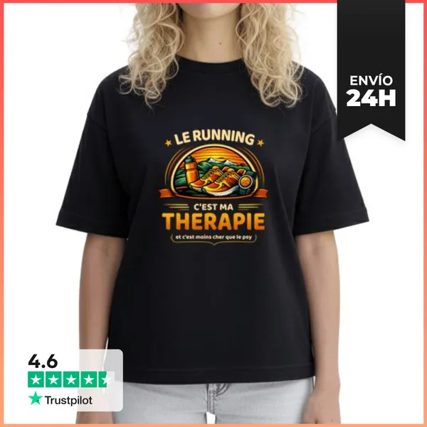 Camiseta Mujer Boxy Correr Es Mi Terapia - Humor LaTostadora