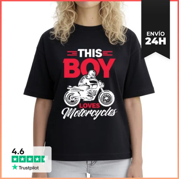 Camiseta Mujer Boxy Motocicleta De Tierra Motociclista Divertido