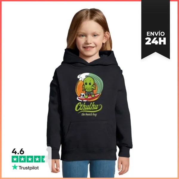 Sudadera Para Niños Con Capucha The Beach Boy Cthulhu - Parodia