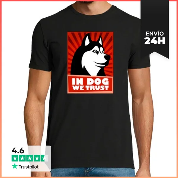 Camiseta Hombre Clásica In Dog We Trust LaTostadora
