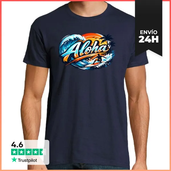 Camiseta Hombre Clásica Aloha Surf LaTostadora