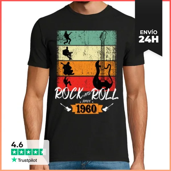 Camiseta Hombre Clásica Rock And Roll Since 1960 LaTostadora