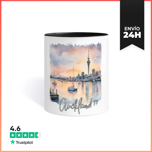 Taza De Colores Acuarela De Auckland, Auckland Nueva Zelanda