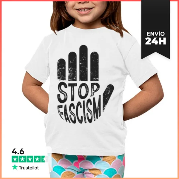 Camiseta Clásica Para Niños STOP FASCISM BLACK LaTostadora