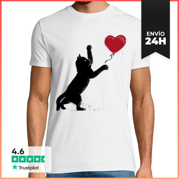 Camiseta Hombre Clásica Cat Street Art LaTostadora