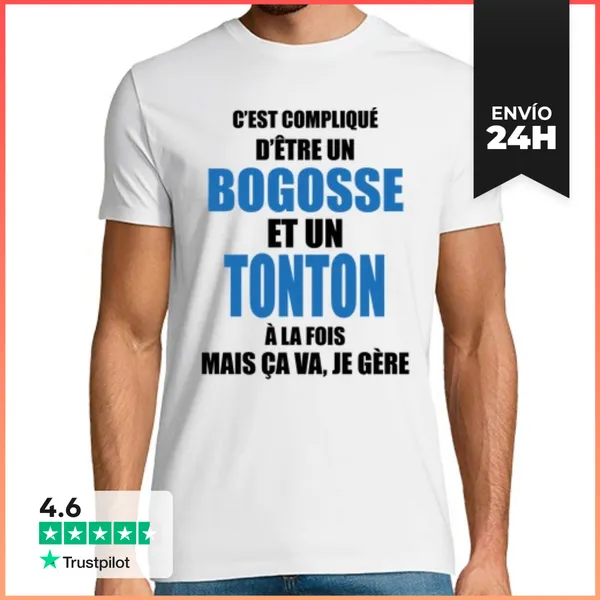 Camiseta Hombre Clásica Complicado Ser Falso Y Tío A La Vez