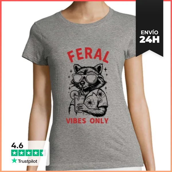 Camiseta Mujer Clásica Vibras Salvajes Solamente - Gafas De Sol