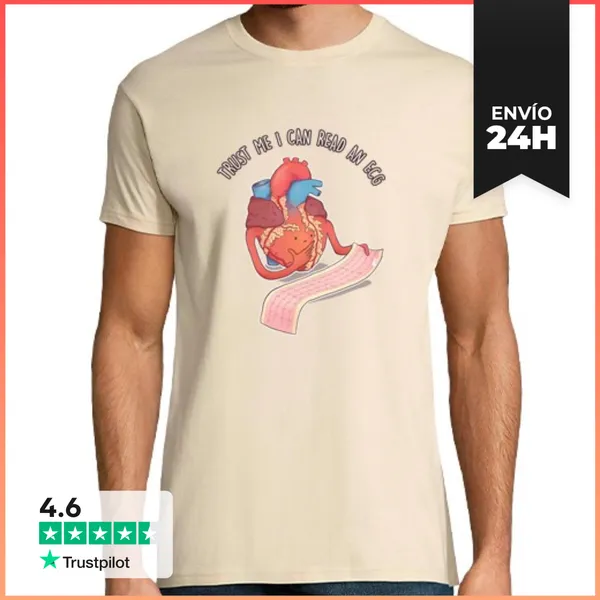 Camiseta Hombre Clásica Trust Me I Can Read An ECG V2 LaTostadora