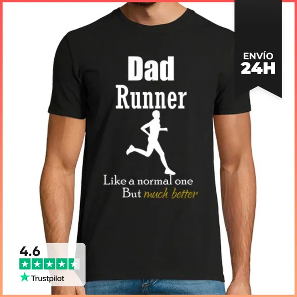 Camiseta Hombre Clásica Papa Runner Como Uno Normal Pero Mucho