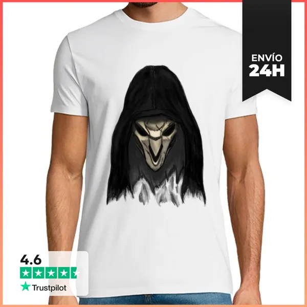 Camiseta Hombre Clásica Reaper Overwatch LaTostadora