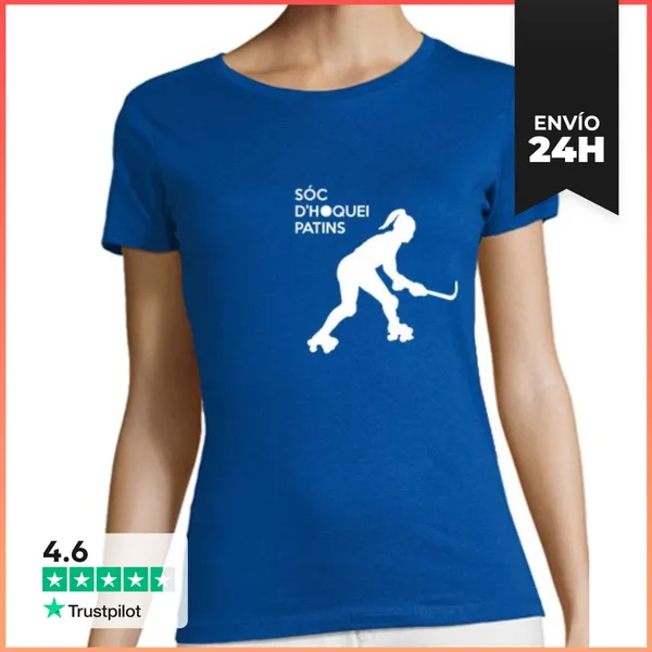 Camiseta Mujer Clásica Hockey Patines Fem Blanco LaTostadora