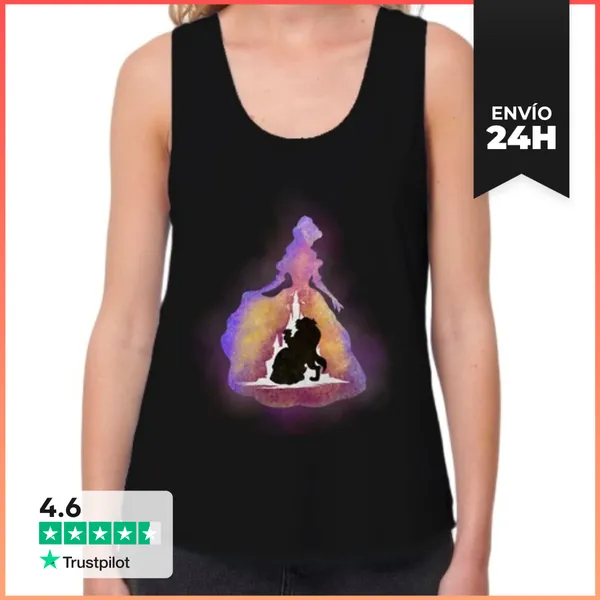 Camiseta Mujer Sin Mangas, Loose Fit La Bella Y La Bestia