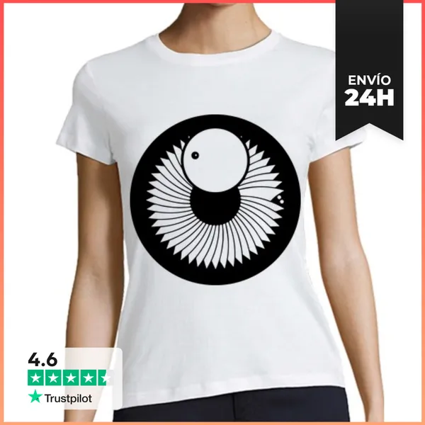 Camiseta Mujer Clásica Arte De Círculo De Cultivos Cósmico Ojo