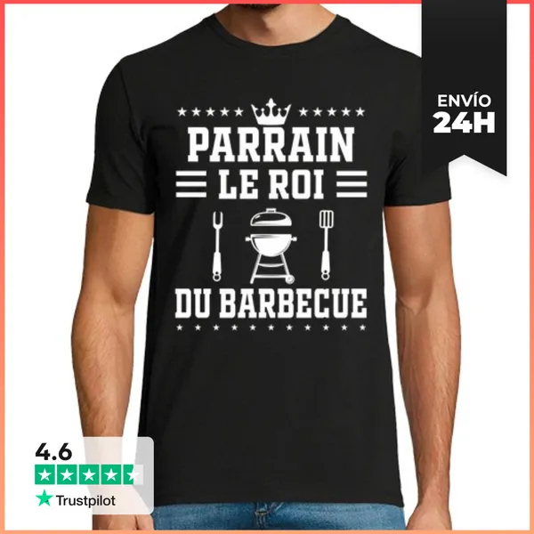 Camiseta Hombre Clásica El Rey De La Barbacoa El Padrino
