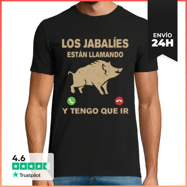 Camiseta Hombre Clásica Los Jabalíes Están Llamando Y Tengo Que