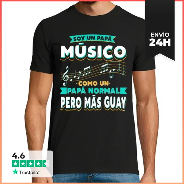 Camiseta Hombre Clásica Soy Un Papa Musico LaTostadora