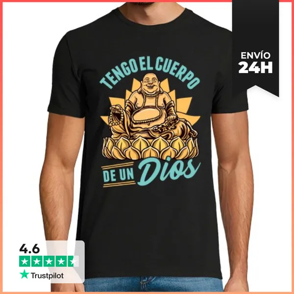 Camiseta Hombre Clásica Tengo El Cuerpo De Un Dios Buda Humor