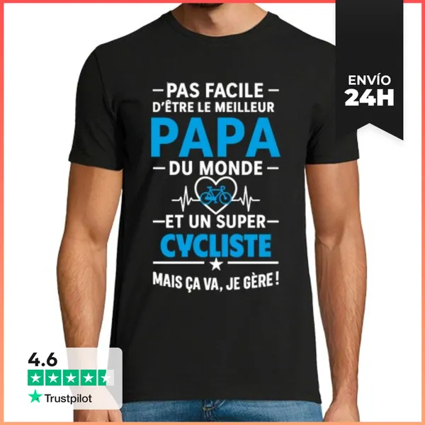 Camiseta Hombre Clásica Papá Ciclista Ciclismo Bicicleta Idea De