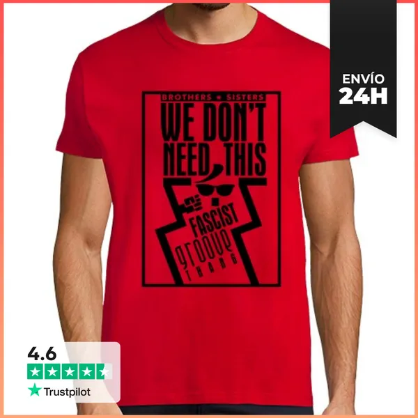 Camiseta Hombre Clásica No Necesitamos Este Thang Surco Fascista