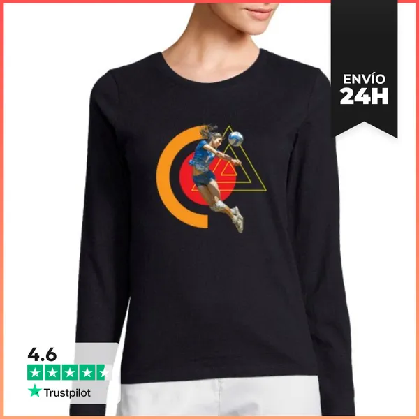 Camiseta Mujer Manga Larga Bolsón De Libero De Voleibol