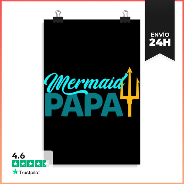 Póster Vertical Papá Sirena Fiesta De Seguridad Sirena Hombres