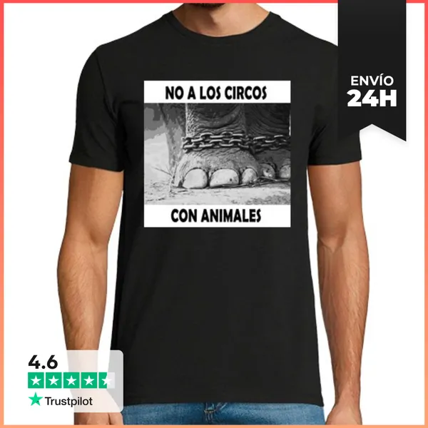 Camiseta Hombre Clásica No A Los Circos Con Animales LaTostadora