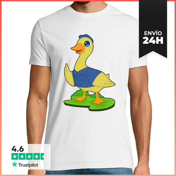 Camiseta Hombre Clásica Pato Policía Sombrero De Policía Policí