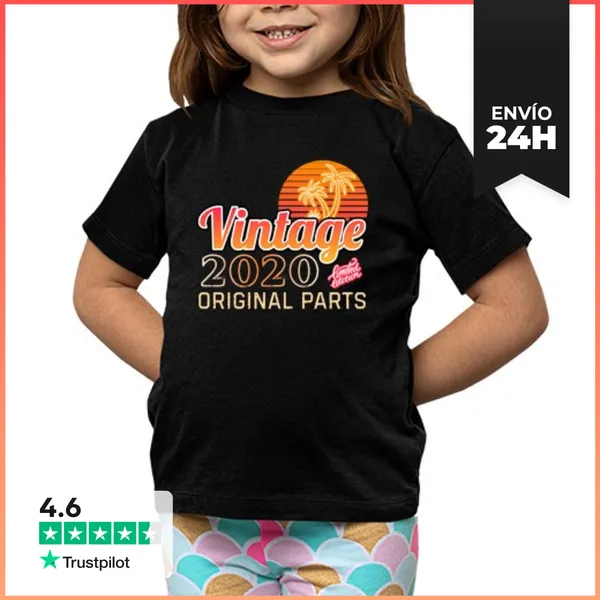 Camiseta Clásica Para Niños Vintage 2020 Original Parts Regalo
