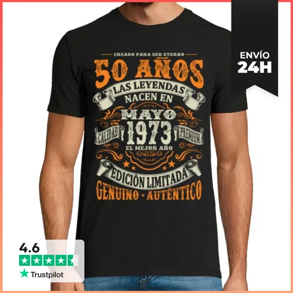 Camiseta Hombre Clásica 50 Años - Mayo 1973 LaTostadora
