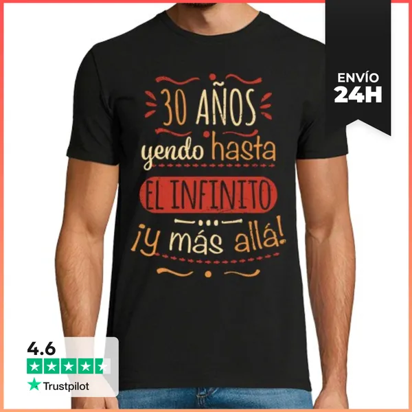 Camiseta Hombre Clásica 30 Años Hasta El Infinito Y Más Allá