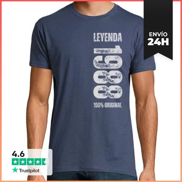 Camiseta Hombre Clásica Leyenda 1988 Cumpleanos Aniversario 01