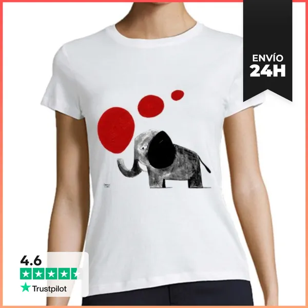 Camiseta Mujer Clásica Elefante Mujer Cadafalch LaTostadora