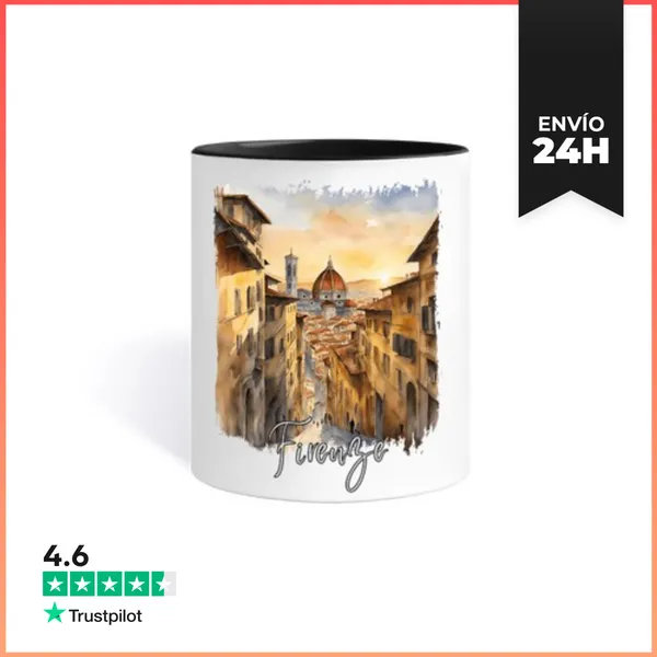 Taza De Colores Acuarela De De Florencia, Florencia Italia