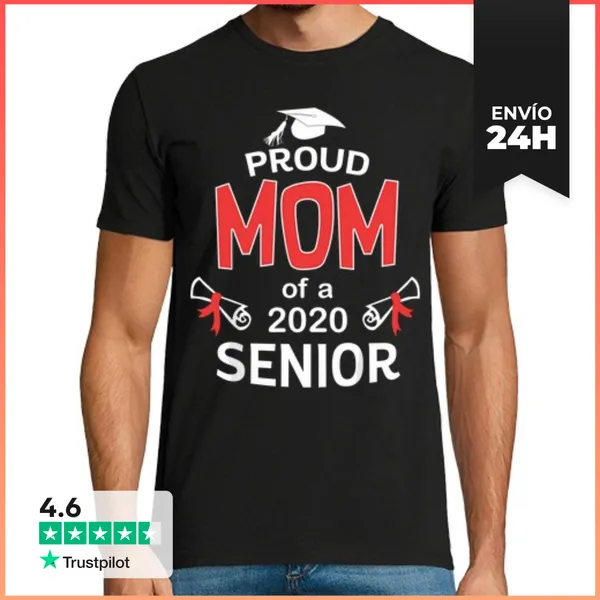 Camiseta Hombre Clásica Mamá Orgullosa De Un Graduado De 2020