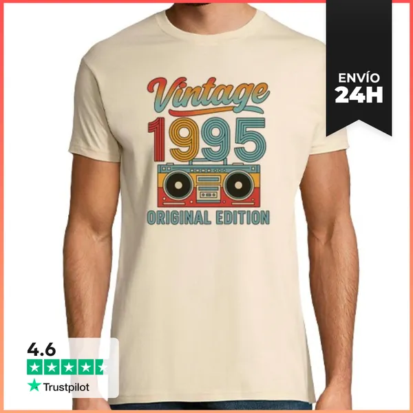 Camiseta Hombre Clásica Camiseta Vintage 1995 - Edición Original