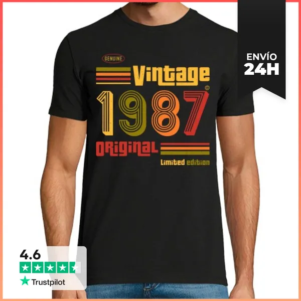 Camiseta Hombre Clásica Vintage 1987 LaTostadora