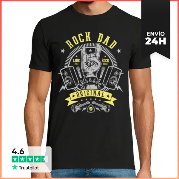 Camiseta Hombre Clásica Rock Dad LaTostadora