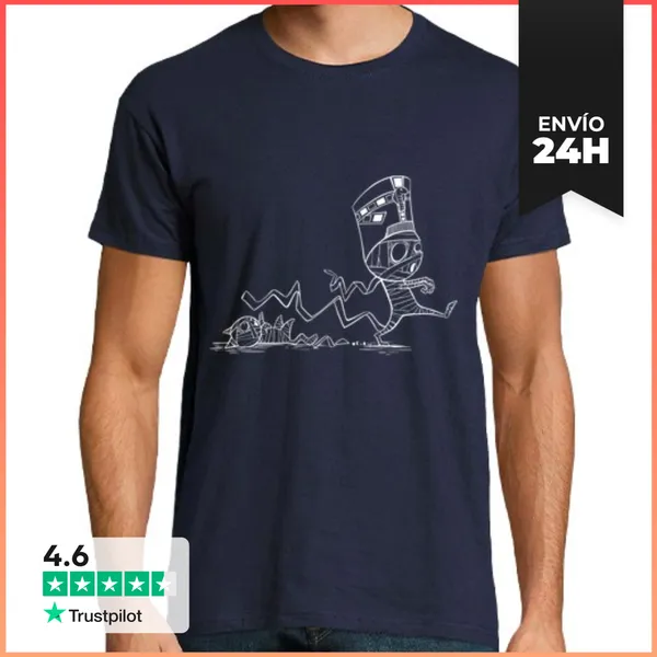 Camiseta Hombre Clásica Momia Con Gato - Camiseta Chico