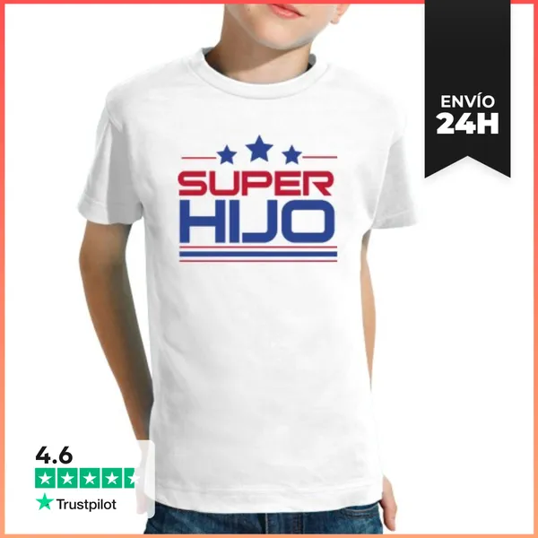 Camiseta Clásica Para Niños Super Hijo - Niño, Manga Corta,